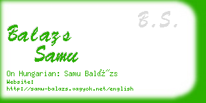 balazs samu business card